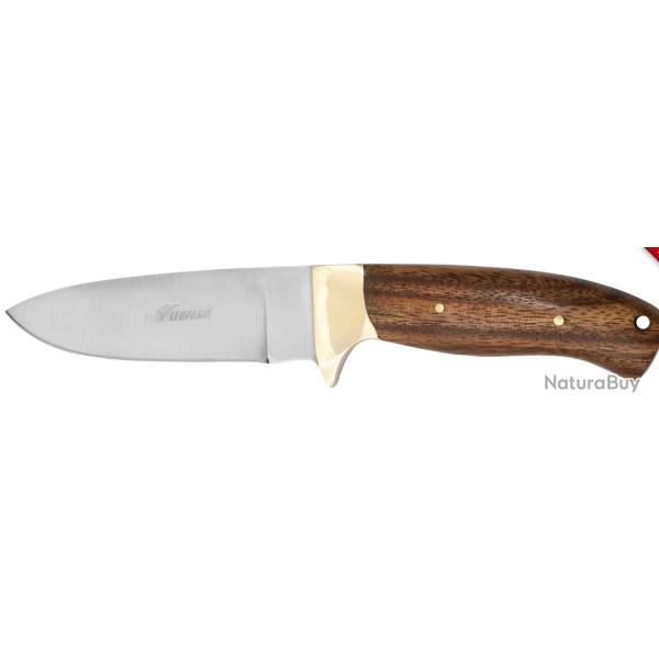 ope 1 �   Couteau Aventurier � lame fixe tombante 24 cm & �tui - bois fonc�