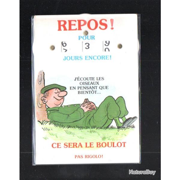 p�re cent carte militaire humoristique pour conscrits x jours au jus cpm repos puis boulot