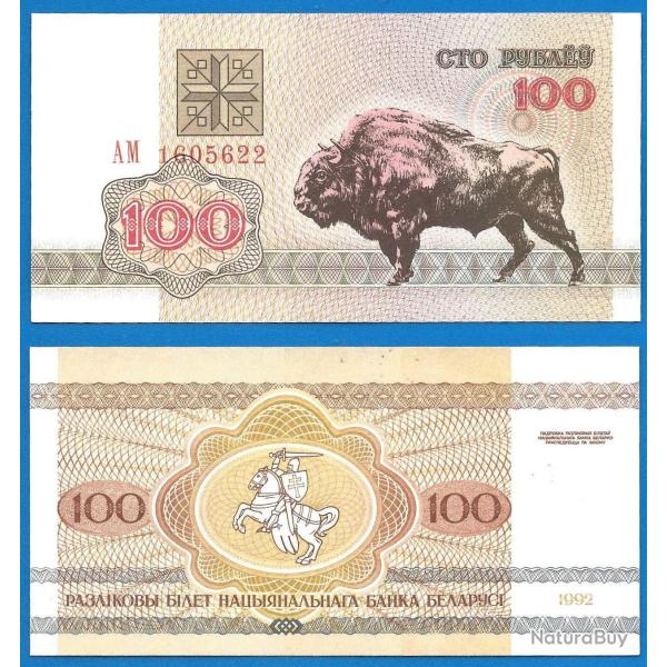 Bielorussie 100 Roubles 1992 Billet Neuf Banque Nationale Rublei