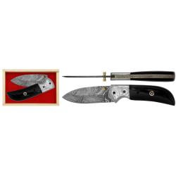 op&eacute; 1 � DAMAS - Couteau Excellence 12 cm aigle - corne