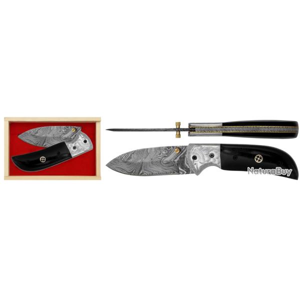 op� 1 � DAMAS - Couteau Excellence 12 cm aigle - corne