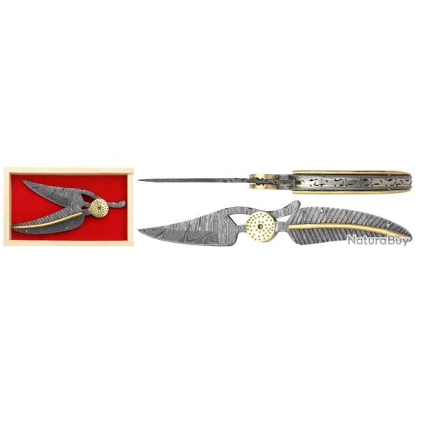 op� 1 � DAMAS - Couteau Excellence 12 cm - plume royal
