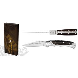 op&eacute; 1 � Couteau 10 cm "Baroque" - bois marron