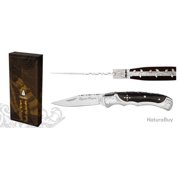 op� 1 � Couteau 10 cm "Baroque" - bois marron