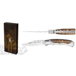 op&eacute; 1 � Couteau 10 cm "Baroque" - burl