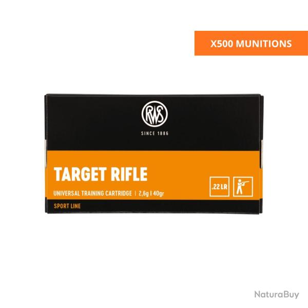 BOITE DE .22LR TARGET RIFLE 2.6G 40GR X500 - RWS