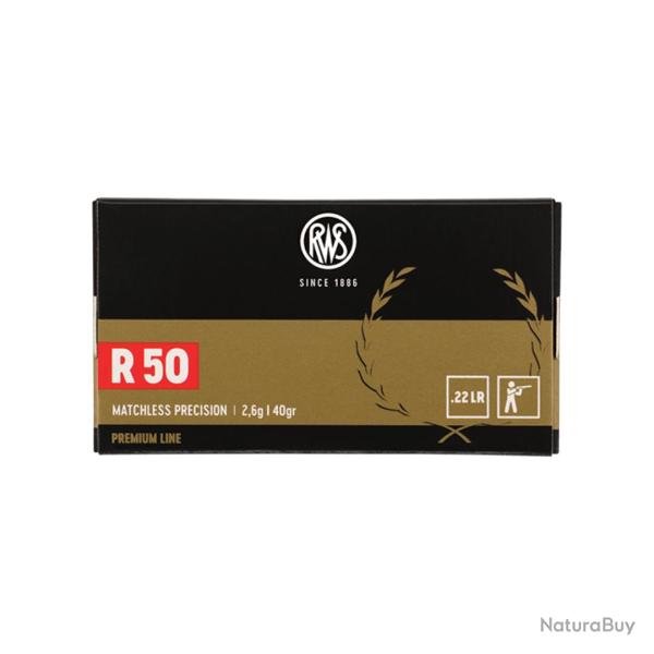 BOITE DE .22LR R50 2.6G 40GR X50 - RWS NEUF U UNIQUE