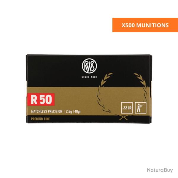 BOITE DE .22LR R50 2.6G 40GR X500 - RWS