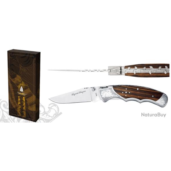 op� 1 � Couteau 11,5 cm "Baroque" - bois z�br�