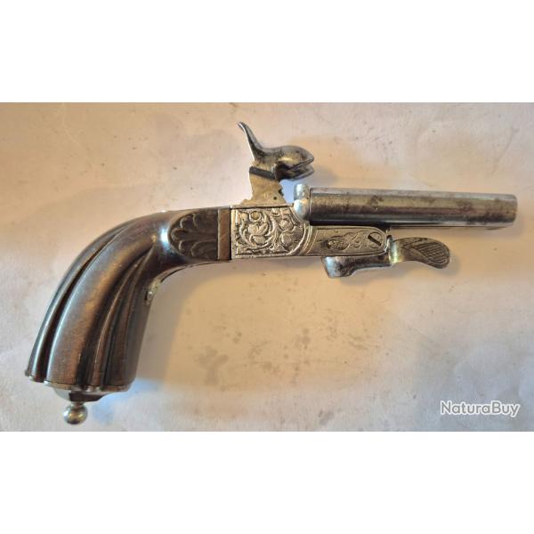 Pistolet de venerie double canon.7 mm a broche parfait �tat. Aptes aux tirs