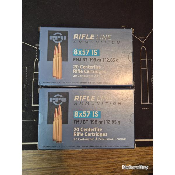 PPU 8X57IS FMJ BT 198gr (Lot 2 boites)