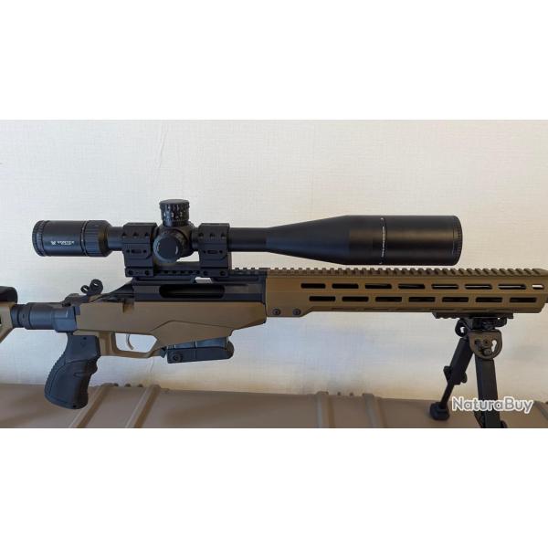 tikka carabine t3x tact a1 coyote +lunette vortex golden eagle 15.60x52 +rds vortex industrie 5/8-24