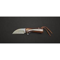 Couteau pliant Klaken Knives J355-Dot-Red-Sandwood - Lame Damas - Manche en bois de santal rouge