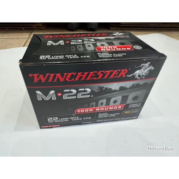 Lot de 1000 cartouches winchester M22 cal 22LR
