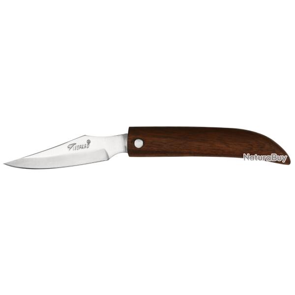 op� 1 � - Couteau L�opard 11 cm basic - bois fonc�