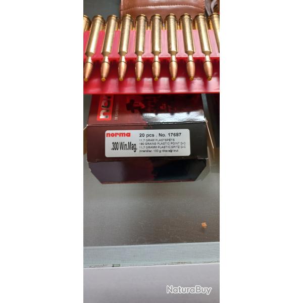 vds : 56 BALLES NORMA :300WMg pointes plastic neuves (pas recharg�es )180gr 11,7gr+2 �tuis cuir )