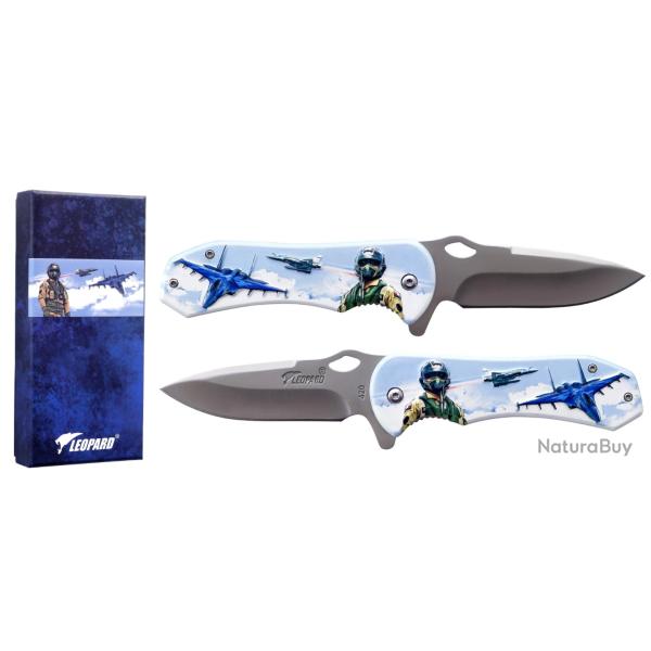 op� 1 � - LEOPARD - Couteau tactique 3D grip - Air Force