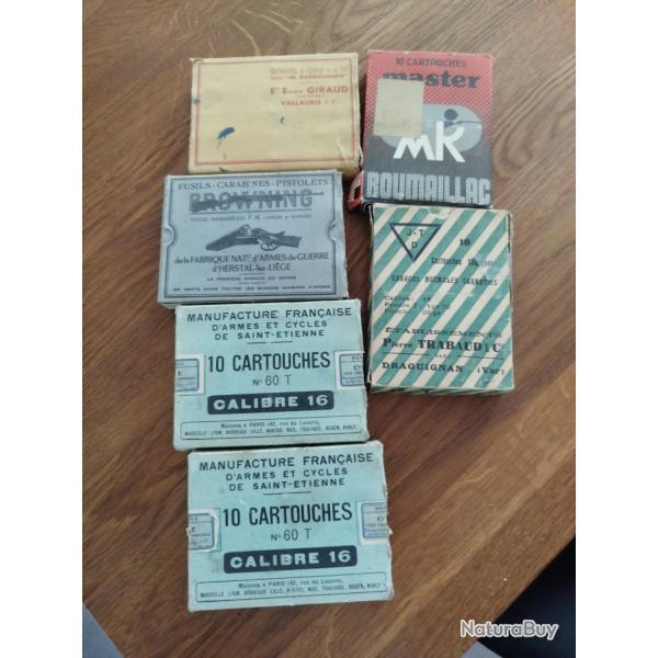 Lot cartouches anciennes calibre 16