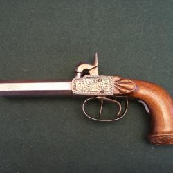 Pistolet "cap & ball" double canon lisse (A574) - Une merveille !