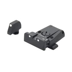 HAUSSE REGLABLE ET GUIDON A POINTS BLANC LPA SPR POUR GLOCK 17 A 48 - Gen. 3-4-5