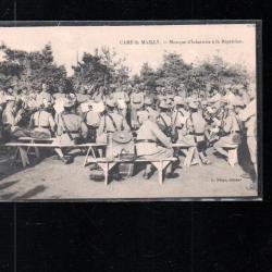 camp de mailly musique d'infanterie &agrave; la r&eacute;p&eacute;tition cpa