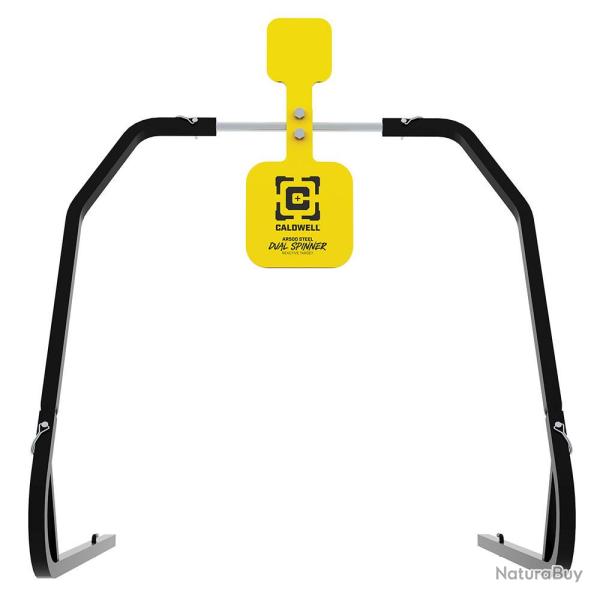 Cible rotative double en acier AR500 avec support pliable - cibles 12,7 et 20,3 cm