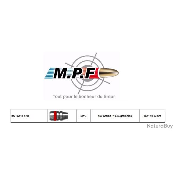 BallesMPFpro 35 SWC 158Gr �357" Ogives Plombs /500 Sp�ciales PCP port gratuit promo vacances