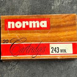 Boite 20 x .243 Winchester - marque : norma - balle teilmantel 100 Gr. - PETIT PRIX + PORT COMPRIS