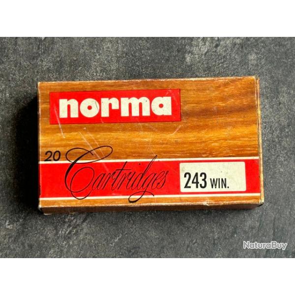 Boite 20 x .243 Winchester - marque : norma - balle teilmantel 100 Gr. - PETIT PRIX + PORT COMPRIS