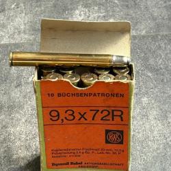 Boite  10 cartouches  calibre 9.3 x 72 R  - marque RWS - RARE - PETIT PRIX + PORT COMPRIS