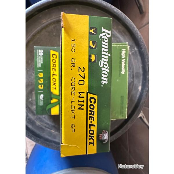Balles REMINGTON Corelock 270 Winchester 150 grains