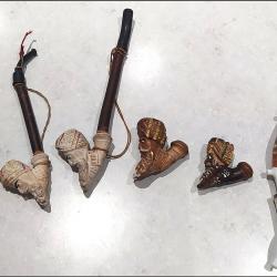 6 pipes de collection en terre " JACOB " + 1 Allemande