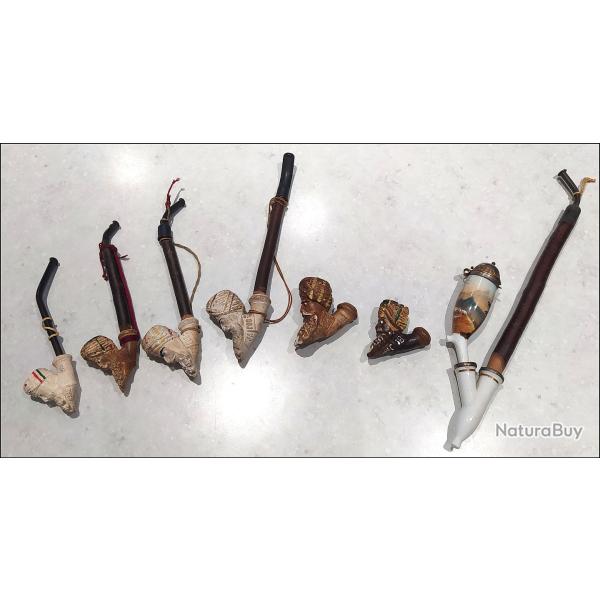 6 pipes de collection en terre " JACOB " + 1 Allemande
