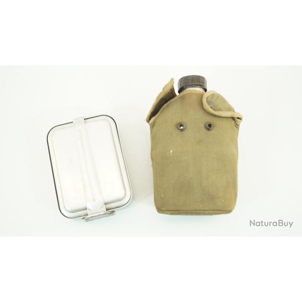 gourde plus gamelle francaise ann�e 60 pour ench�re 1� sans prix de r�serve