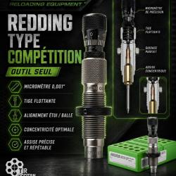 6.5 Creedmoor - Si&egrave;geur Comp&eacute;tition Redding - positionneur de balle microm&eacute;trique