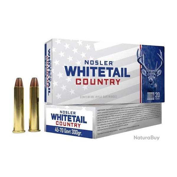45/70 Govt 300gr whitetail country nosler cartouches munitions bte20