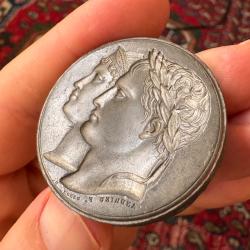 Rare Clich&eacute; Uniface Premier Empire - Napol&eacute;on & Marie-Louise 1810 - Sign&eacute;e Andrieu / Denon