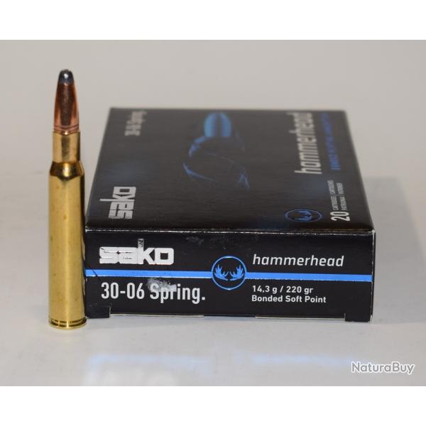 Boite 20 cartouches SAKO 30-06 Hammerhead 220 grains