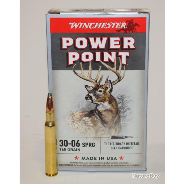 boite 20 cartouches winchester  de calibre 30-06, 165 grains power Point