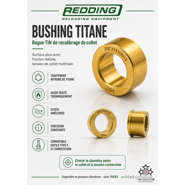.260 -Bushing Titane Redding - Bague de recalibrage de collet