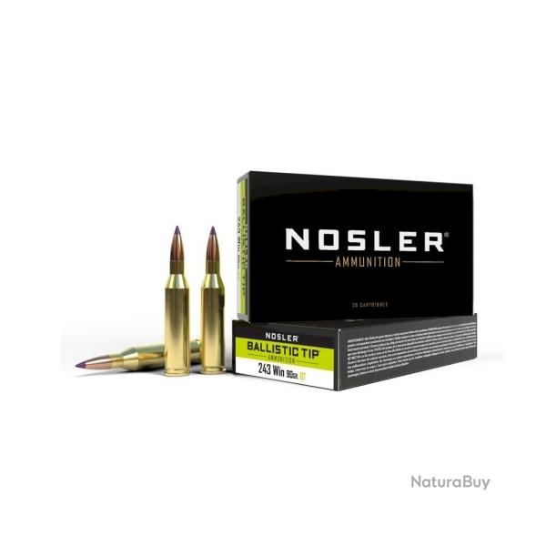 Munitions NOSLER Cal 308win BALLISTIC TIP 165gr BT 308 winchester