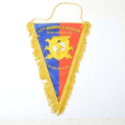Fanion 17 R&eacute;giment d'Artillerie 17e RA Biscarrosse - Je sais o&ugrave; je vais. 17cm x 27cm