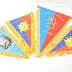 Lot Fanions 17 R&eacute;giment d'Artillerie 17e RA Biscarrosse CEL Centre d'essais des Landes