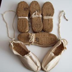 militaria ww2 5 paires espadrilles militaire dite de chambr&eacute; ann&eacute;e 1940/1950