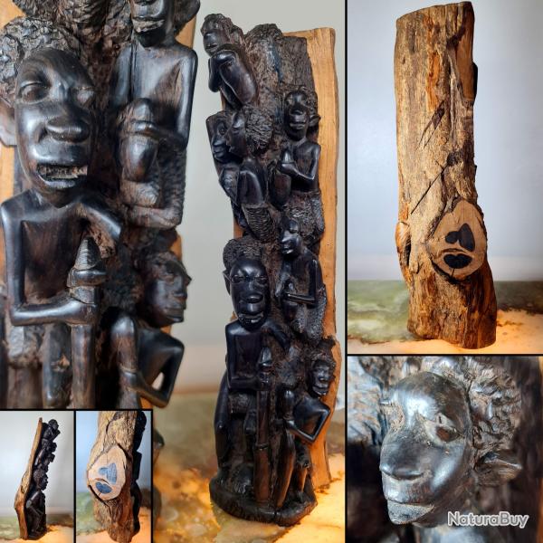 Totem spirituel sculpt� � la Main, Afrique, 1980s, largeur: 14 cm, lauteur: 38 cm