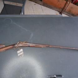 Fusil juxtapos&eacute; &agrave; silex &agrave; restaurer, canons marqu&eacute;s C.TORDU