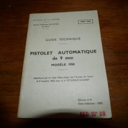 Guide Technique PISTOLET AUTOMATIQUE DE 9MM MODELE 1950 EED 10e DB