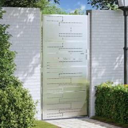 Porte de Jardin Argent&eacute; 85 x 196 cm Acier inoxydable