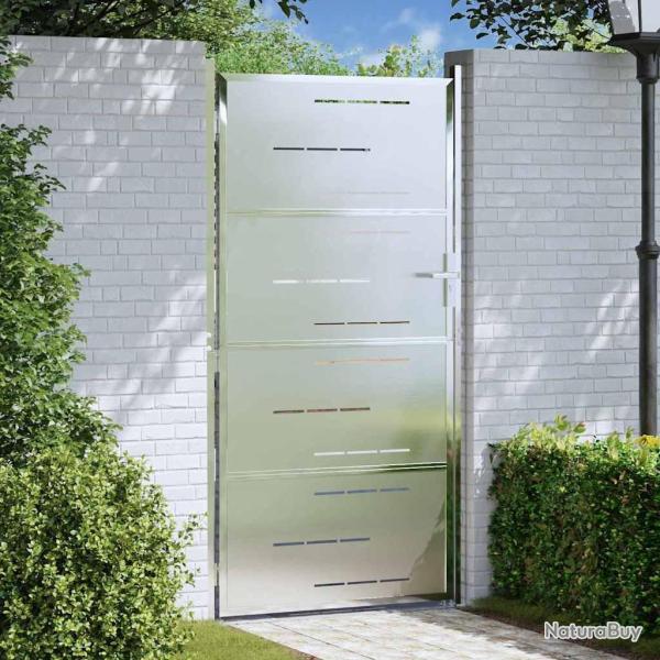 Porte de Jardin Argent� 85 x 196 cm Acier inoxydable