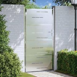 Porte de Jardin Argent&eacute; 85 x 174 cm Acier inoxydable